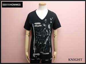 送料無料 5351 POUR LES HOMMES ダメージデザインカットソー・2◆5351プールオム/Tシャツ/23*7*4-16