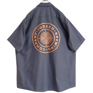 4778/美品RED KAP 半袖ワークシャツ XL●洗濯プレス済●ネコポス可●刺繍プリントBREWING INDEED COMPANY BEER レッドキャップ古着