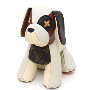 ルイヴィトン LOUIS VUITTON ドゥドゥ・オスカー 犬 ドッグ ぬいぐるみ 置物 モノグラム GI0251 ブラウン ホワイト 【中古】Aランク