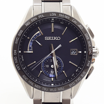 SEIKO セイコー メンズ腕時計 ブライツ SAGA235 黒文字盤 チタン デュアルタイム ソーラー電波時計 【中古】_画像1