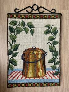  Northern Europe miscellaneous goods! Sweden, Vintage, hand made embroidery tapestry, ornament, Northern Europe tradition embroidery #54 kitchen goods pattern tsu vi -stroke embroidery 