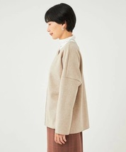 極美品 22AW green label relaxing UNITED ARROWS アローズ TRシャギーキーネックプルオーバーカットソー 立体感あるシルエット こなれ感 F_画像4