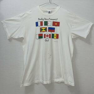 90s USA製 VINTAGE Lee ヴィンテージ リー 国旗 プリント Tシャツ コットン Tee トップス ビンテージ ジャンク 90年代 古着 XL 在原みゆ紀