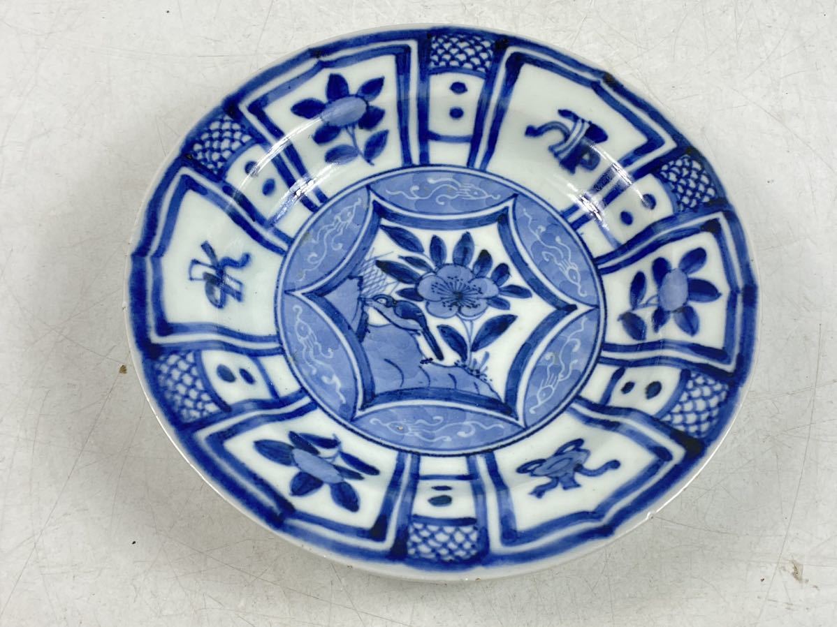 大人気新品 À お値下げしました、古伊万里 染付 芙蓉手 皿 陶芸
