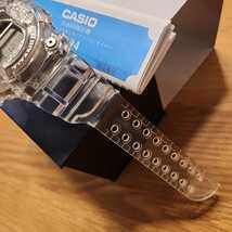 即決1998年発売生産終了CASIO Ｇショック DW-8201-7T W,C,C,S フロッグマン クリアーベゼルベルトカスタム 国内正規品 電池交換済!安心個体_画像4