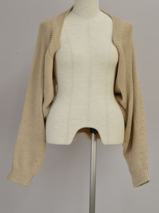  Adi amADEAM BASICS Foxey knitted bolero CROPPED KNIT SNUG beige lady's j_p F-L7565