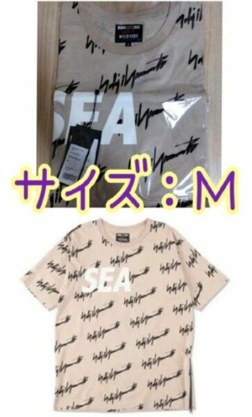 【値下げOK！】 WIND AND SEA×Yohji YamamotoMonogram Print T-shirt ベージュ