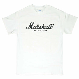 [Lサイズ]Marshall（マーシャル） アンプ スピーカー ロック・ライブ ロゴTシャツ ホワイト ホワイト