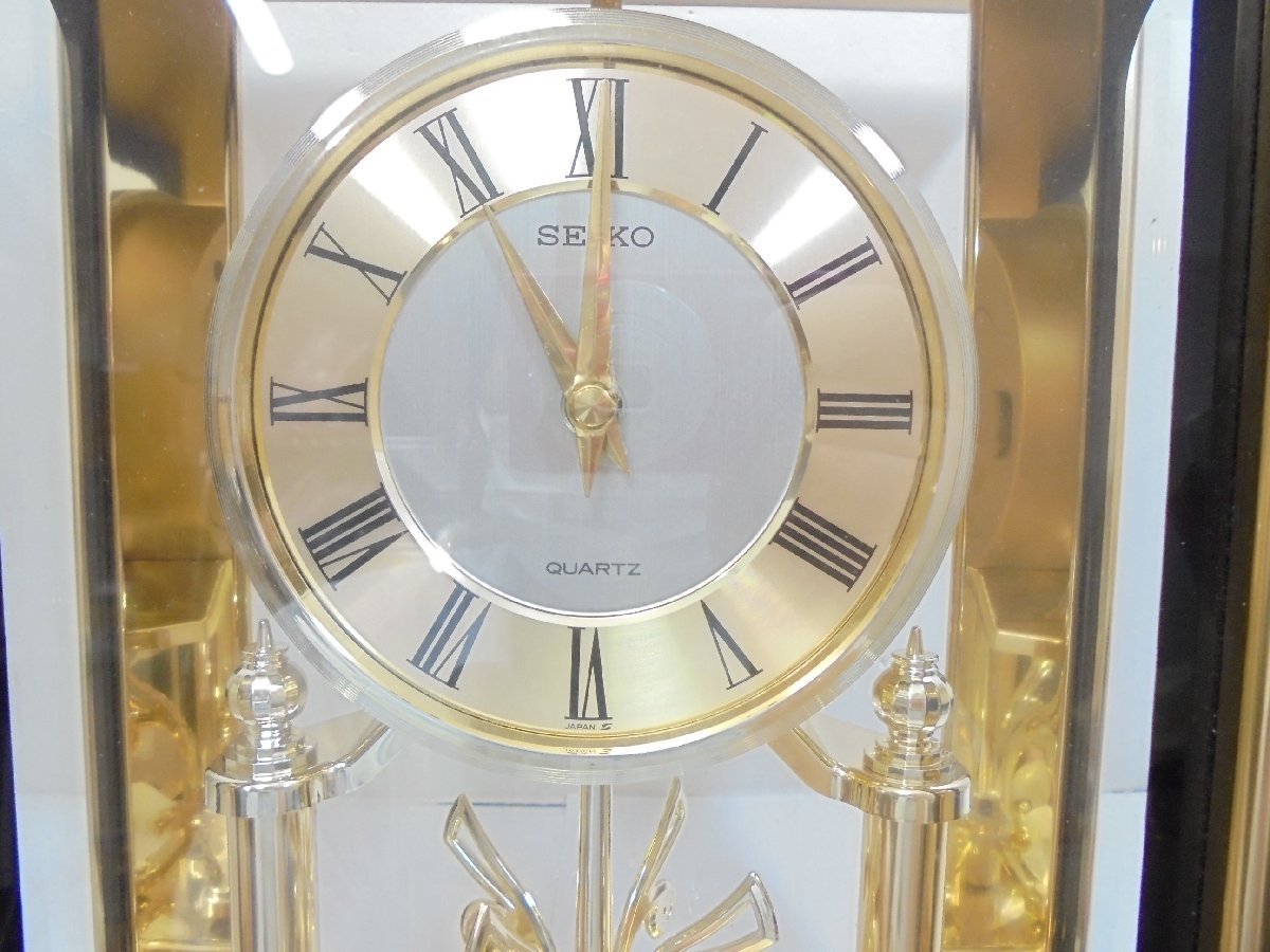 41】1円~SEIKO クオーツ 置時計 動作未確認 不動品 電池収納にサビ