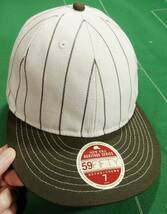 □ニューエラ ヘリテージシリーズ RC5950 59FIFTY Heritage Stripe Retro Crown ベーシック ブラウン 55.8cm 未使用・タグ付!!!□_画像1