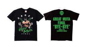  Great Muta .. память BYE-BYE футболка L размер . глициния ..NOAH Noah New Japan Professional Wrestling новый день Muta MUTA. глициния бабочка . внутри глициния .. Tokyo Dome 