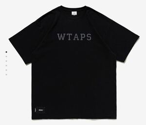 送料無料 黒S WTAPS 231ATDT-STM06S COLLEGE SS COTTON Tee Tシャツ