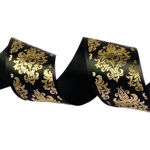 箔押しダマスク柄リボン