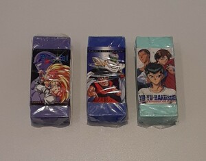 [ unused ] Dragon Ball Z/.*.* white paper eraser 3 piece set sale stationery collection DRAGON BALL Z Yu Yu Hakusho manga anime goods retro 