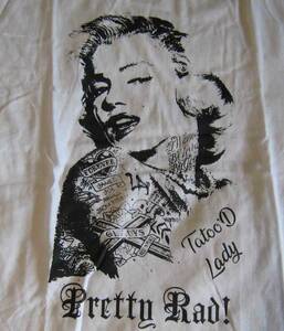 マリリン・モンロー　Marilyn Monroe　Tatoo　Tシャツ　2L　白　綿100％