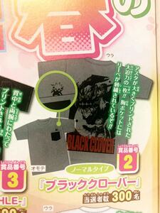 ブラッククローバー Tシャツ 田畠裕喜 週刊少年ジャンプ 18号 WJ限定オリジナルTシャツ春の特大プレゼント!! Lサイズ 当選品 ジャンプ 懸賞