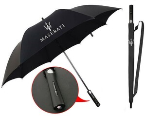 ★新品★マセラティ 汎用 アンブレラ 長傘 雨傘 晴雨兼用 自動で開く ゴルフ 車用雨傘 8本骨 超撥水 紫外線遮蔽 収納袋付き