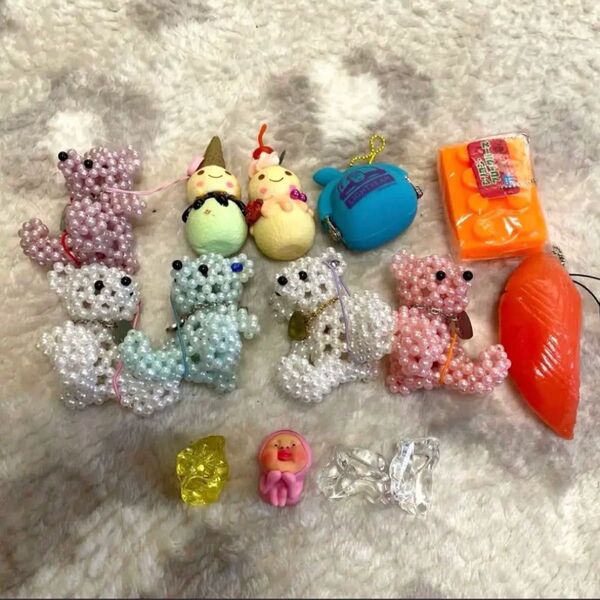 ゲーセン キーホルダー おもちゃ くまのキーホルダー お寿司 シリコンブロック
