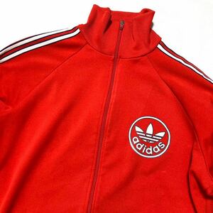 80s vintage adidas Vintage Adidas джерси спортивная куртка грузовик верх красный белый Circle Logo to зеркальный . il . Chan 