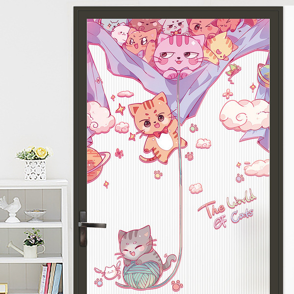 （NO.609）DIY剥がせる飾り 壁紙 ウォールステッカー 綺麗な仕上がり 子供ルーム 壁シート 模様替え 壁飾り 雰囲気替え 可愛い猫ちゃん