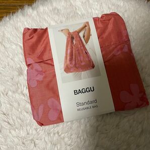 BAGGU STANDARD エコバッグ サンプリント　フラワー　ピンク　花　フローラル　スタンダード　バグー　エコバック