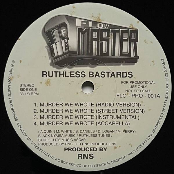 Ruthless Bastards - Murder We Wrote / Ruthless Bastards (USオリジナル/プロモオンリー/Promo/マイナー/アングラ)