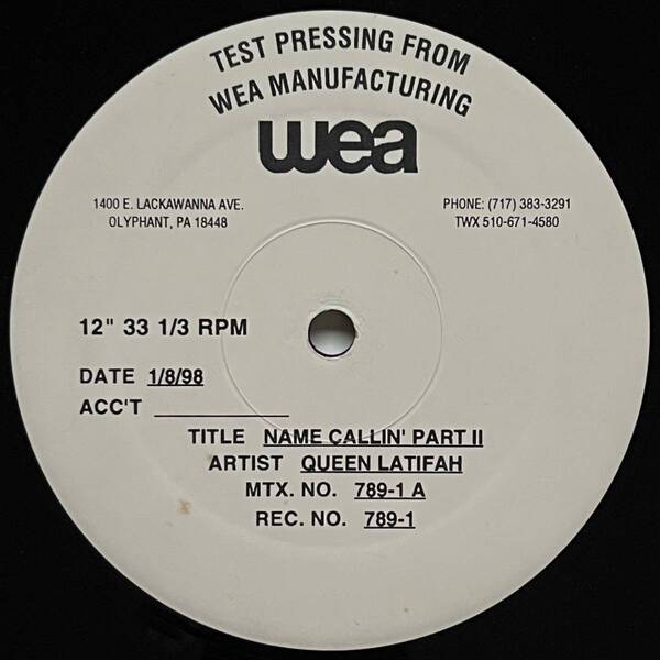 Queen Latifah - Name Callin' Part II (Test Pressing)