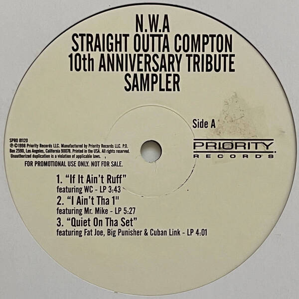 N.W.A. - Straight Outta Compton 10th Anniversary Tribute Sampler (USオリジナル/プロモオンリー/Promo)
