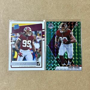 2020 NFL PANINI MOSAIC DONRUSS CHASE YOUNG RATED ROOKIE RC Green Prizm No.316 No.202 2枚セット