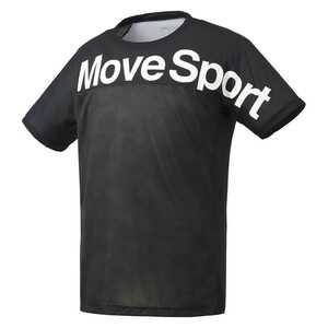 新品【デサント】メッシュTシャツ Lサイズ/ブラック DMMRJA66 DESCENTE Move Sport 吸水 速乾 ストレッチ グラフィック カモフラ