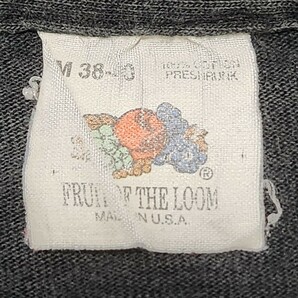 80S 耳 ポケT ポケット Tシャツ FRUIT OF THE ROOM フルーツオブザルーム USA 古着 フルーツ シングルステッチ ビンテージ ブラック 黒の画像3