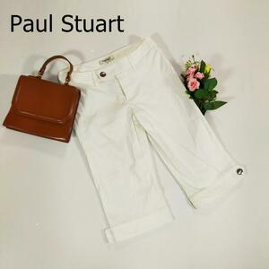 Paul Stuart ポールスチュアート ハーフパンツ サイズ6 XS ホワイト 五分丈 デニム 薄手