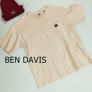 ベンデイビス Tシャツ XL 薄ピンク ビッグサイズ 胸ポケット ワンポイント