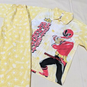 +AU13 BANDAI Bandai Samurai Squadron Shinkenger 130 мужчина мужчина . длинный рукав пижама верх и низ в комплекте желтый цвет желтый тонкий 