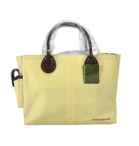  unused tag attaching Castelbajac handbag FC2602 lady's yellow nylon CASTELBAJAC
