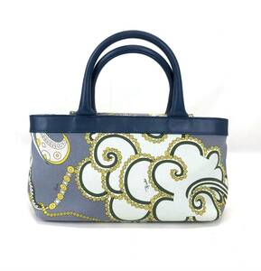  milio pchi canvas leather handbag FC2609 lady's blue bag EMILIO PUCCI