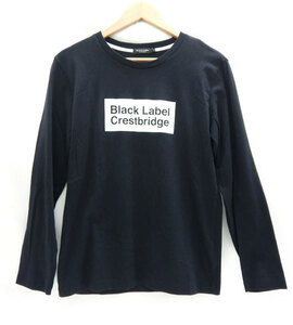 ブラックレーベルクレストブリッジ ロングTシャツ FB2551 BLACK LABEL CRESTBRIDGE ビッグプリントロンT サイズM ブラック黒 長袖 メンズ