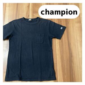 Champion チャンピオン Tシャツ 半袖 ポケットT 無地 ブラック サイズM 玉mc1772