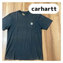 carhartt カーハート 半袖 Tシャツ ポケットT オリジナルフィットUSA企画 ブラック サイズM 玉mc1771_画像1