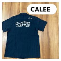 CALEE キャリー 半袖シャツ 刺繍ロゴ バックロゴ 開襟 日本製 レディース サイズM 玉mc1857_画像1