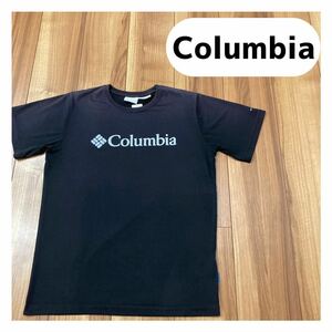 Columbia コロンビア 半袖 Tシャツ ドライT ビッグプリントロゴ OMNI-WICK ブラック アウトドア サイズM 玉mc1863