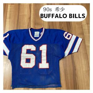 90s 希少　BUFFALO BILLS バッファロー ビルズ USA製 フットボールシャツ ゲームシャツ NFL ナンバー61 サイズXL 玉mc1889