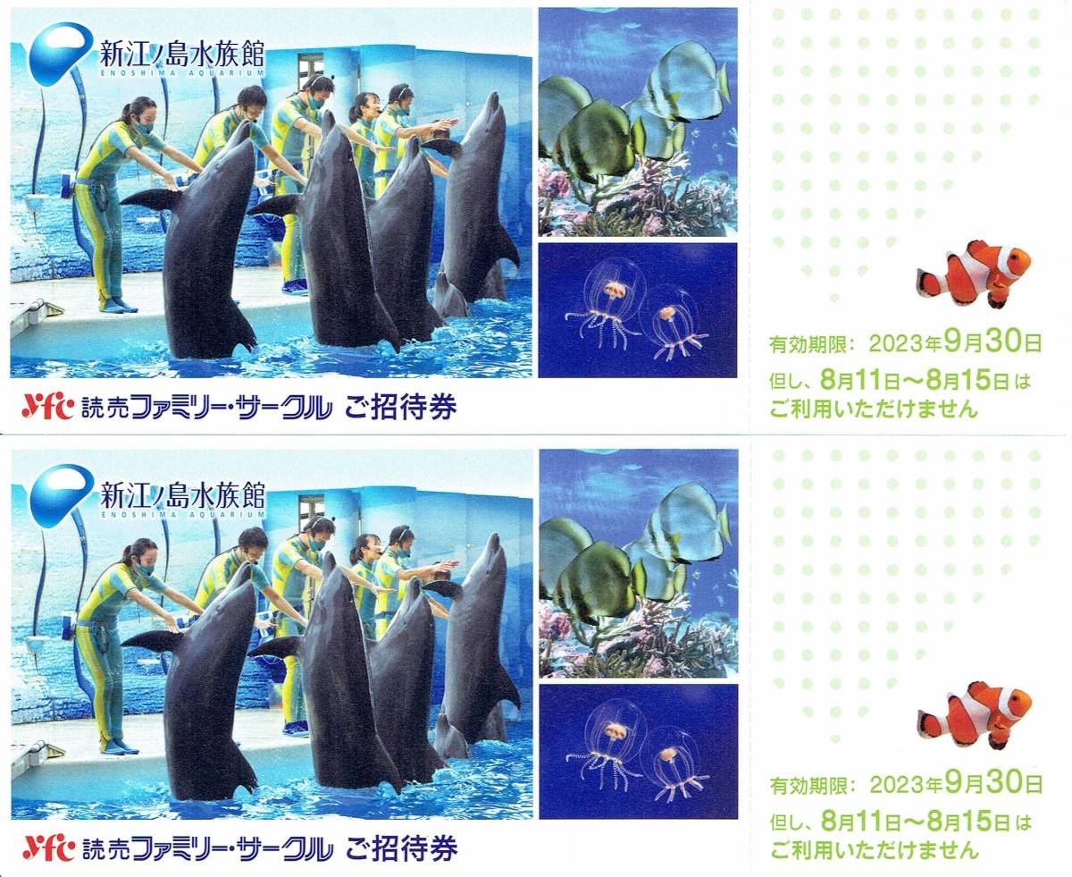 今だけ価格 新江ノ島水族館 招待券2枚セット 6月30日まで有効 オンライン買い物:264円 水族館