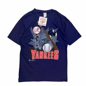 90s Yankees て半袖Tシャツ USA製 ヤンキース　人気　アメリカ製　プリント　deadstock コピーライト付き　1994年　レア　アメカジ