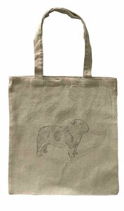 Dog Canvas tote bag/愛犬キャンバストートバッグ【English Bulldog/イングリッシュ・ブルドッグ】ペット/スケッチ/Sketch/ナチュラル-17