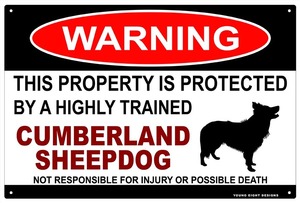 雑貨【Cumberland Sheepdog/カンバーランド・シープドッグ】WARNING/Dog/ドッグ/犬/警告/ヤードサイン/メタルプレート/ブリキ看板-364
