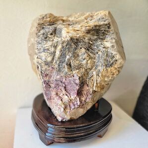 【9.6kg】天然ヒマラヤ産水晶原石 パワーストーン 木製台座付き 大型原石水晶