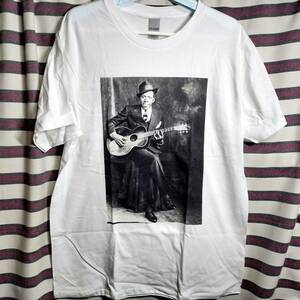 【新品/送料無料】ロバートジョンソン（Robert Johnson) BIGプリントTシャツ【 Mサイズ 】野村訓市着用 ブルース SON HOUSE ELMORE JAMES