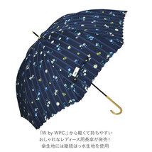 ☆ フェミニンフリルNV ワールドパーティ WPC 傘 レディース ブランド 長傘 通販 手開き 晴雨兼用 雨傘 58cm 合皮 フェイクレザー UVカッ_画像6