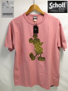 新品★Mサイズ【Schott/ショット/Disney/ディズニー】半袖/Tシャツ【ゆうパケットなら送料無料】ヒョウ柄/ミッキーマウス/100%コットン